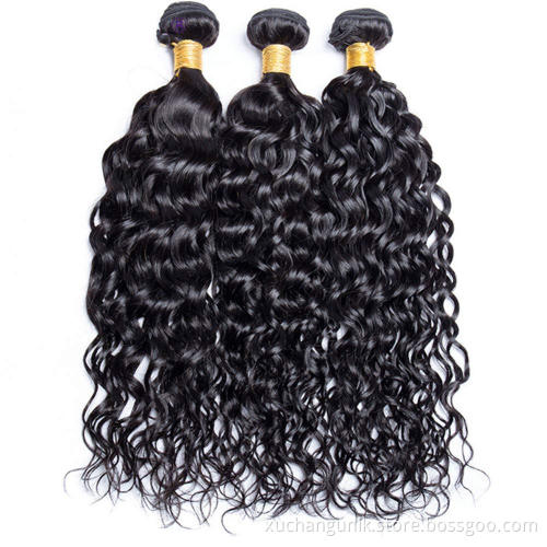Uniky Brazilian Cuticle Aligned Water Wave Human Hair Bundles With Closure